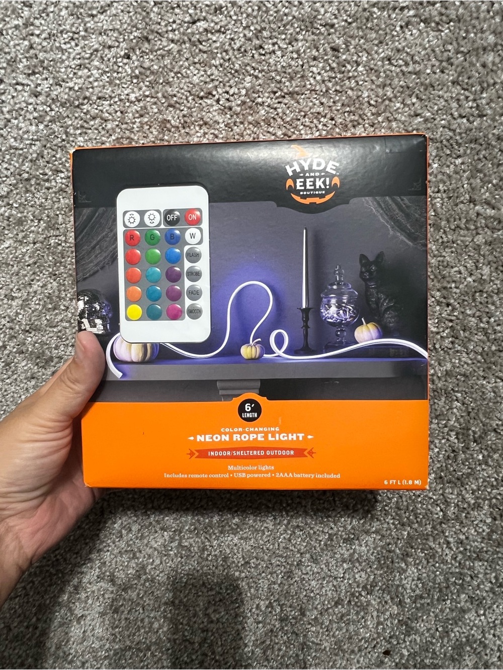 Hyde Eek 6’ Neon Led Rope Light With Remote Multicolor Clear White